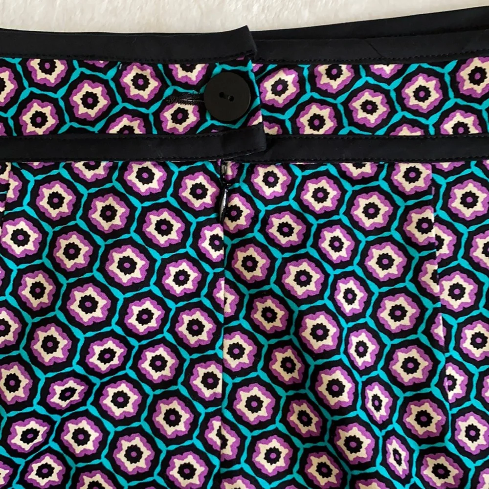 Nanette Lepore | Bohemian Geometric Print Stretch Cotton A-Line Mini Skirt 8 - Picture 11 of 16
